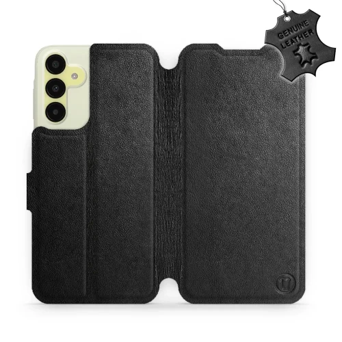 Etui z naturalnej skóry do Galaxy A15 5G, Mobiwear Leather, czarne