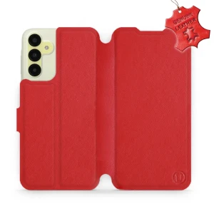 Etui z naturalnej skóry do Galaxy A15 5G, Mobiwear Leather, czerwone
