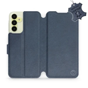 Etui z naturalnej skóry do Galaxy A15 5G, Mobiwear Leather, granatowe