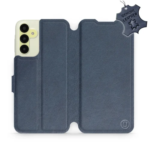 Etui z naturalnej skóry do Galaxy A15 5G, Mobiwear Leather, granatowe