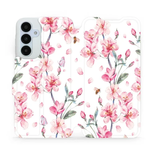 Etui z klapką do Galaxy A25 5G, Mobiwear Book, różowa wiosna