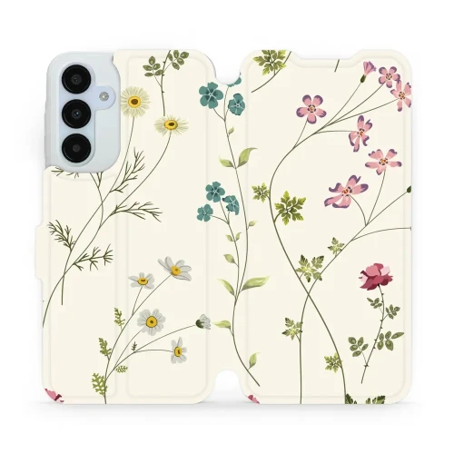 Etui z klapką do Galaxy A25 5G, Mobiwear Book, polne kwiaty
