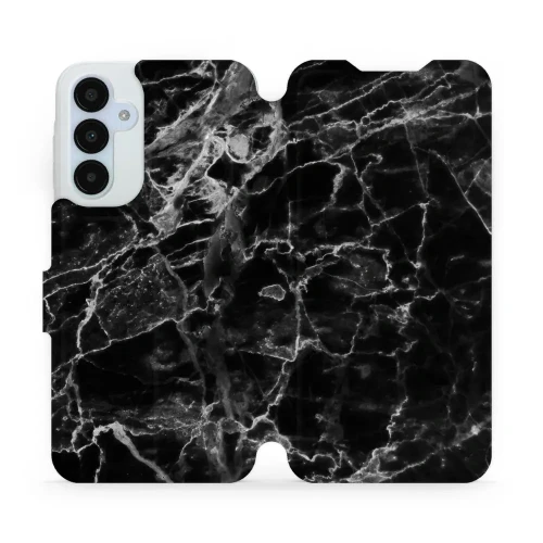 Etui z klapką do Galaxy A25 5G, Mobiwear Book, czarny marmur