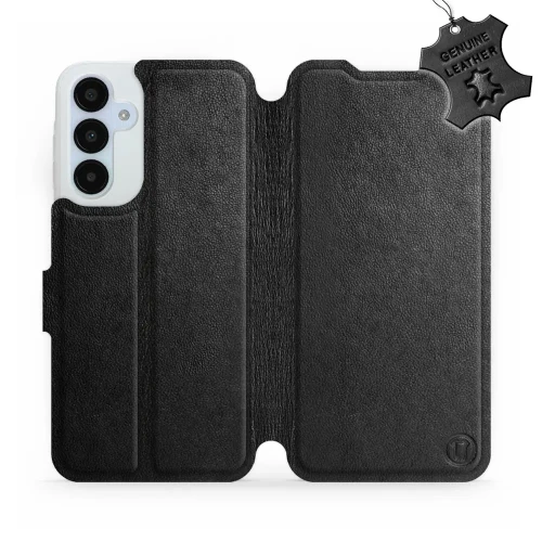 Etui z naturalnej skóry do Galaxy A25 5G, Mobiwear Leather, czarne