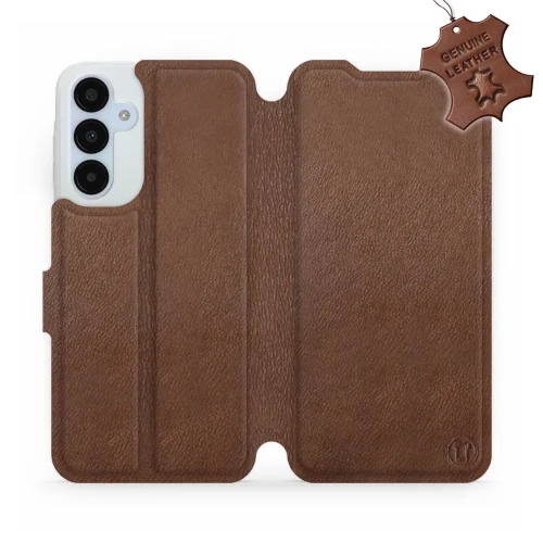 Etui z naturalnej skóry do Galaxy A25 5G, Mobiwear Leather, brązowe