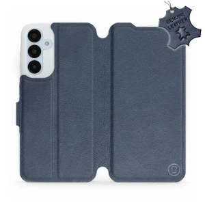 Etui z naturalnej skóry do Galaxy A25 5G, Mobiwear Leather, granatowe