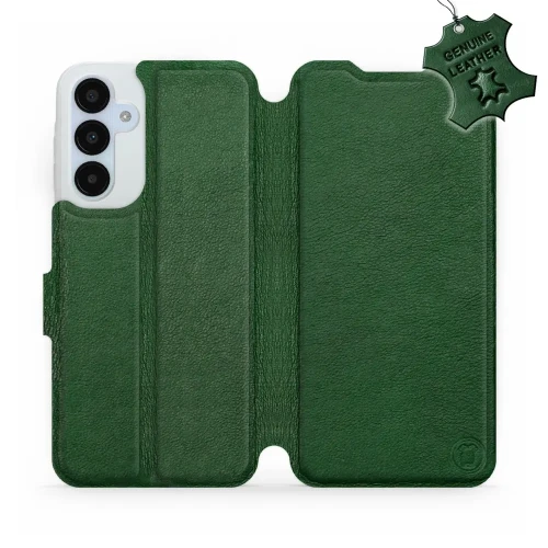 Etui z naturalnej skóry do Galaxy A25 5G, Mobiwear Leather, zielone