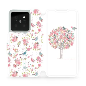 Etui z klapką do Xiaomi 14, Mobiwear Book, różowy gaj