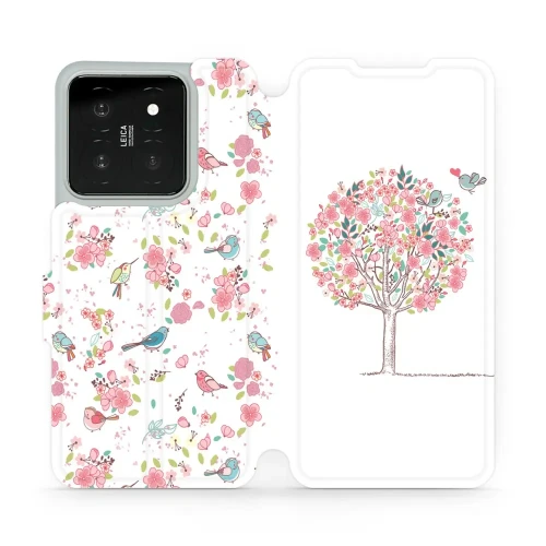 Etui z klapką do Xiaomi 14, Mobiwear Book, różowy gaj
