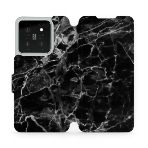 Etui z klapką do Xiaomi 14, Mobiwear Book, czarny marmur