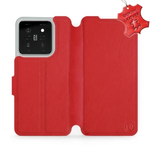 Etui z naturalnej skóry do Xiaomi 14, Mobiwear Leather, czerwone