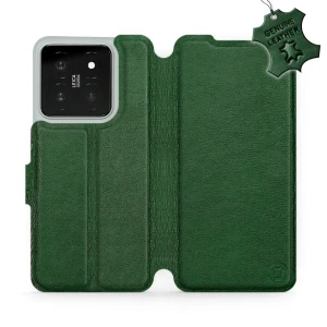 Etui z naturalnej skóry do Xiaomi 14, Mobiwear Leather, zielone