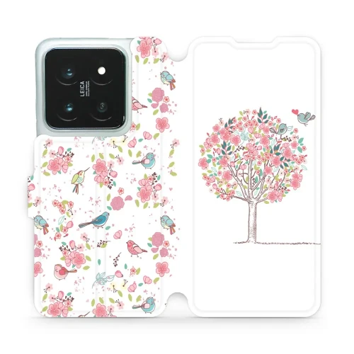 Etui z klapką do Xiaomi 14 Pro, Mobiwear Book, różowy gaj