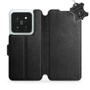 Etui z naturalnej skóry do Xiaomi 14 Pro, Mobiwear Leather, czarne