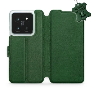 Etui z naturalnej skóry do Xiaomi 14 Pro, Mobiwear Leather, zielone