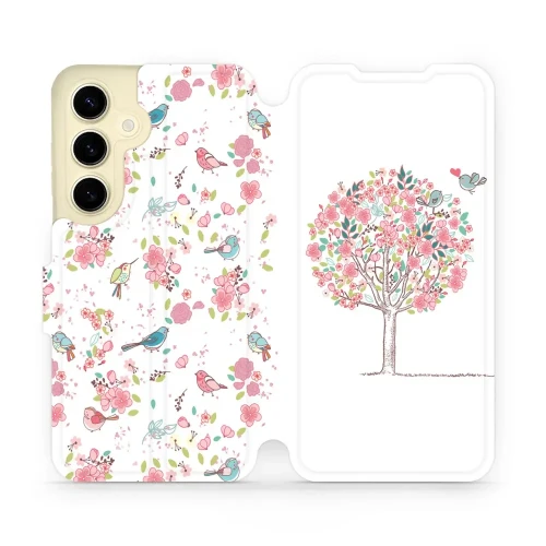 Etui z klapką do Galaxy S24, Mobiwear Book, różowy gaj