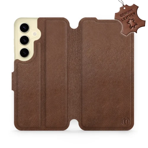 Etui z naturalnej skóry do Galaxy S24, Mobiwear Leather, brązowe