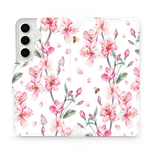 Etui z klapką do Galaxy S24 Plus, Mobiwear Book, różowa wiosna