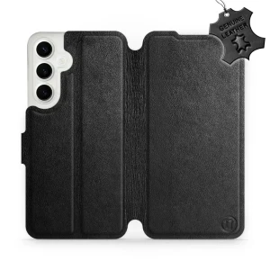 Etui z naturalnej skóry do Galaxy S24 Plus, Mobiwear Leather, czarne