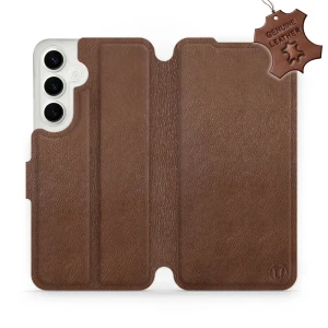 Etui z naturalnej skóry do Galaxy S24 Plus, Mobiwear Leather, brązowe