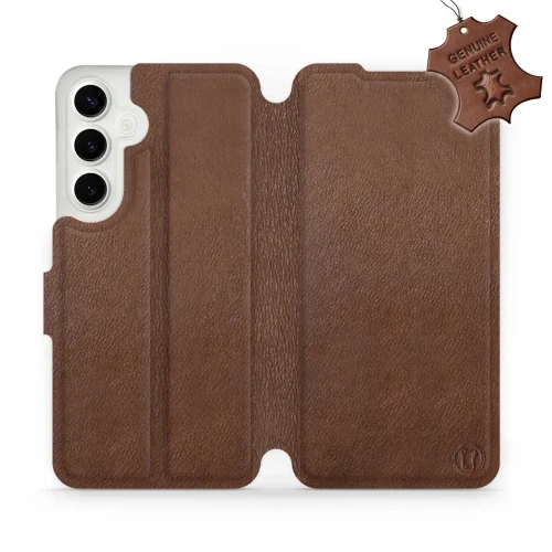 Etui z naturalnej skóry do Galaxy S24 Plus, Mobiwear Leather, brązowe