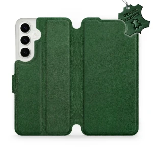 Etui z naturalnej skóry do Galaxy S24 Plus, Mobiwear Leather, zielone