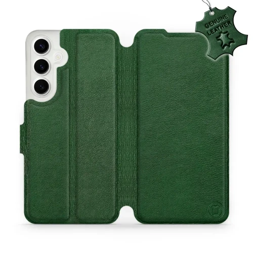Etui z naturalnej skóry do Galaxy S24 Plus, Mobiwear Leather, zielone