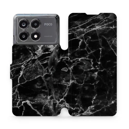 Etui z klapką do Xiaomi POCO X6 Pro, Mobiwear Book, czarny marmur