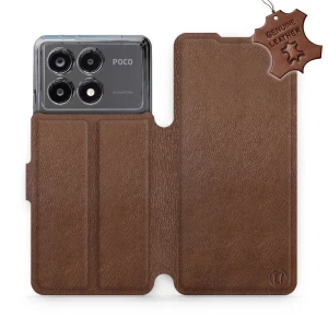 Etui z naturalnej skóry do Xiaomi POCO X6 Pro, Mobiwear Leather, brązowe
