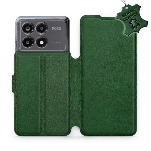 Etui z naturalnej skóry do Xiaomi POCO X6 Pro, Mobiwear Leather, zielone