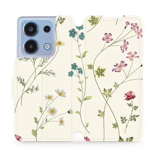 Etui z klapką do Xiaomi Redmi Note 13 4G, Mobiwear Book, polne kwiaty