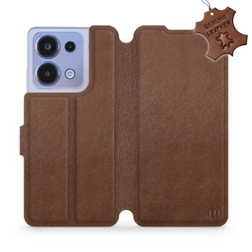 Etui z naturalnej skóry do Xiaomi Redmi Note 13 4G, Mobiwear Leather, brązowe