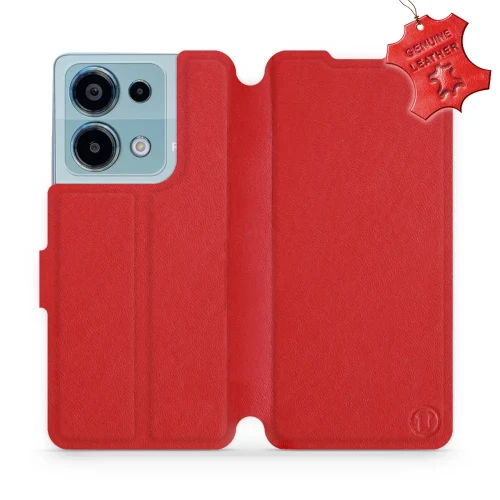 Etui z naturalnej skóry do Xiaomi Redmi Note 13 Pro 4G, Mobiwear Leather, czerwone