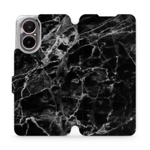 Etui z klapką do Realme C67 4G, Mobiwear Book, czarny marmur