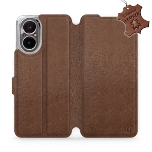 Etui z naturalnej skóry do Realme C67 4G, Mobiwear Leather, brązowe