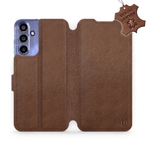 Etui z naturalnej skóry do Galaxy A15 4G, Mobiwear Leather, brązowe
