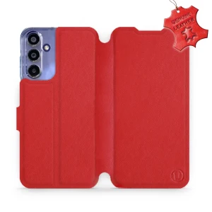 Etui z naturalnej skóry do Galaxy A15 4G, Mobiwear Leather, czerwone
