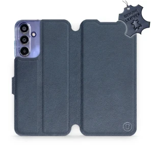Etui z naturalnej skóry do Galaxy A15 4G, Mobiwear Leather, granatowe