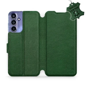 Etui z naturalnej skóry do Galaxy A15 4G, Mobiwear Leather, zielone