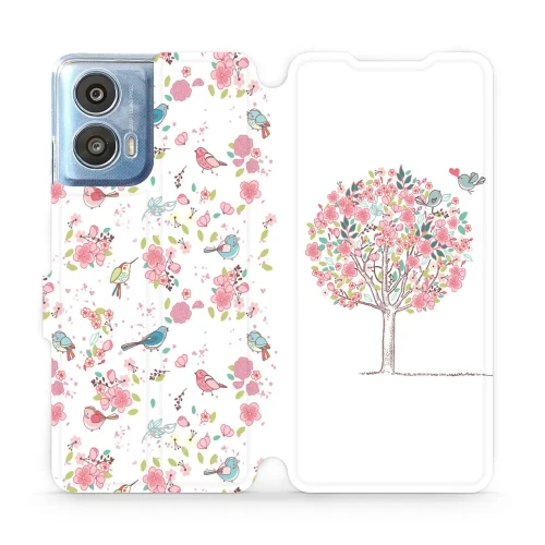 Etui z klapką do Motorola Moto G24, Mobiwear Book, różowy gaj