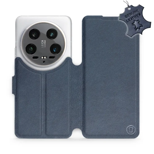 Etui z naturalnej skóry do Xiaomi 14 Ultra, Mobiwear Leather, granatowe
