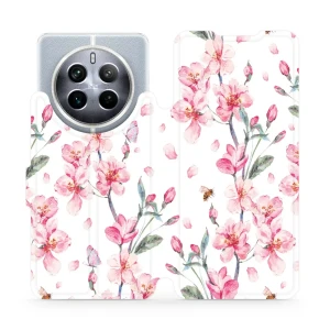 Etui z klapką do Realme 12 5G, Mobiwear Book, różowa wiosna