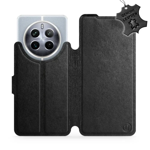 Etui z naturalnej skóry do Realme 12 5G, Mobiwear Leather, czarne