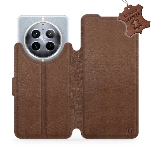 Etui z naturalnej skóry do Realme 12 5G, Mobiwear Leather, brązowe