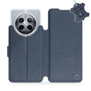 Etui z naturalnej skóry do Realme 12 5G, Mobiwear Leather, granatowe