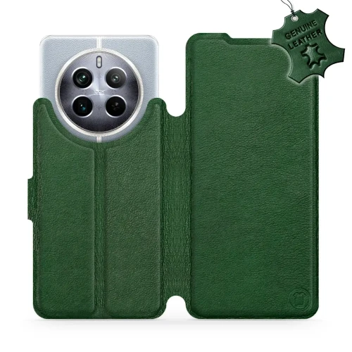 Etui z naturalnej skóry do Realme 12 5G, Mobiwear Leather, zielone