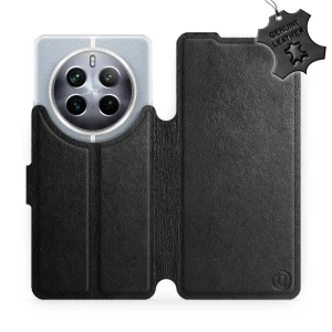 Etui z naturalnej skóry do Realme 12 Pro, Mobiwear Leather, czarne