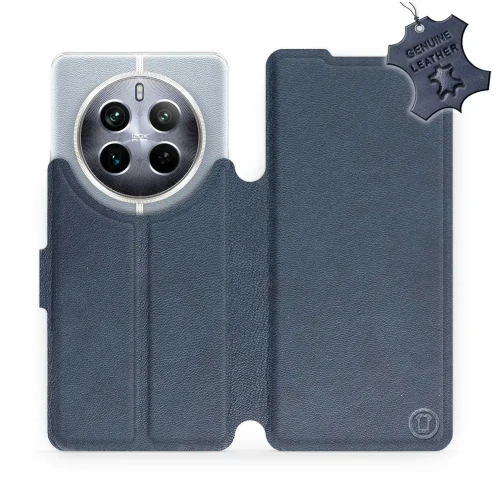 Etui z naturalnej skóry do Realme 12 Pro, Mobiwear Leather, granatowe