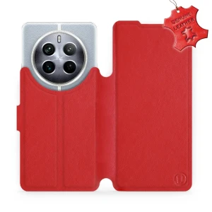 Etui z naturalnej skóry do Realme 12 Pro Plus, Mobiwear Leather, czerwone