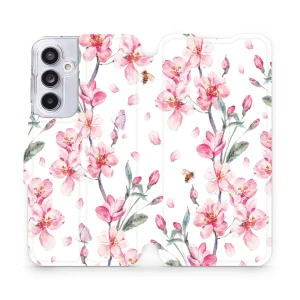Etui z klapką do Galaxy A55 5G, Mobiwear Book, różowa wiosna